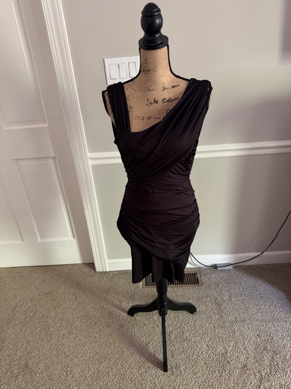 Dots Black dress with Pink Logo Accent